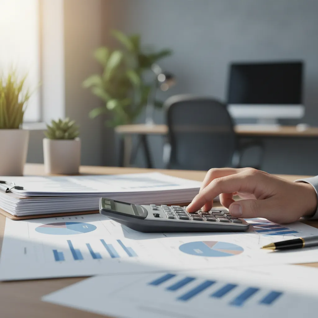 An analyst calculating investment fees, fund expenses, and transaction costs.
