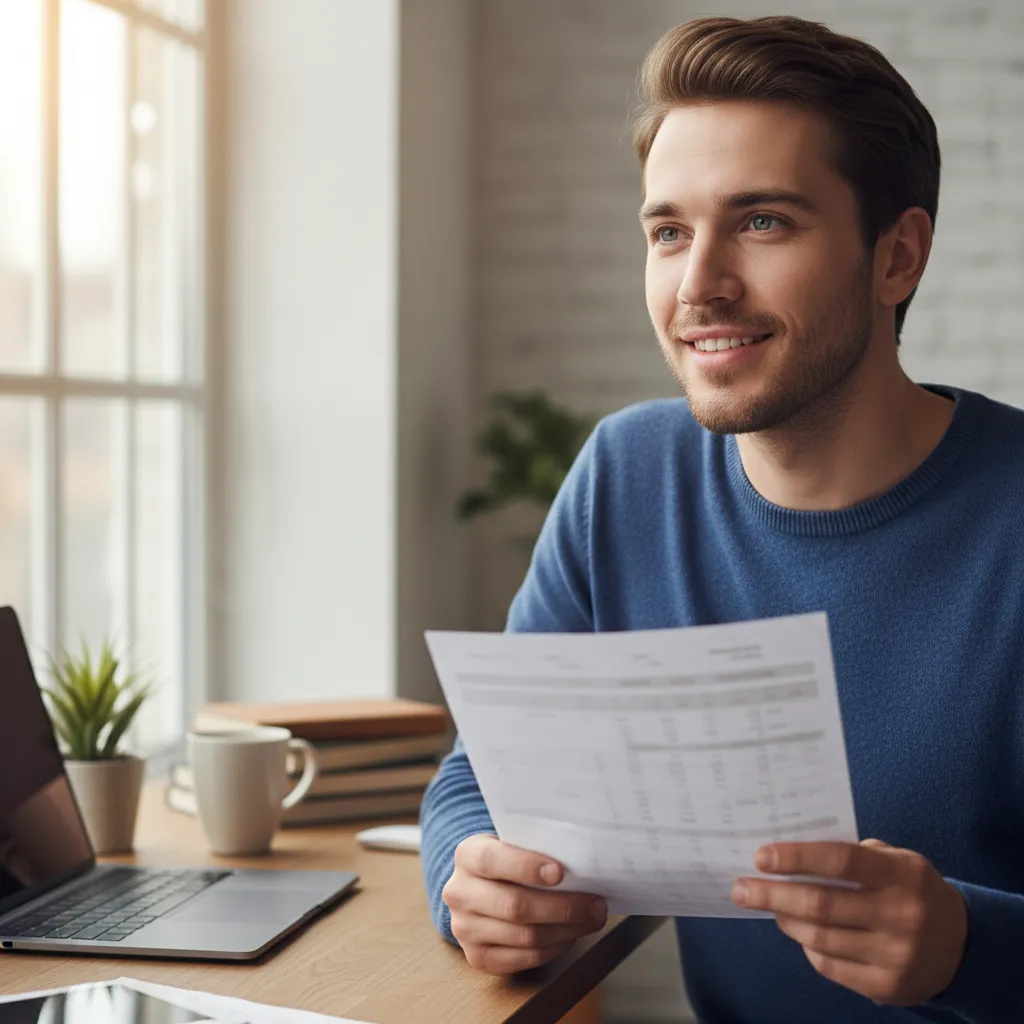 A consumer reviewing personal loan documents, credit card rates, and debt repayment planners on a digital device.