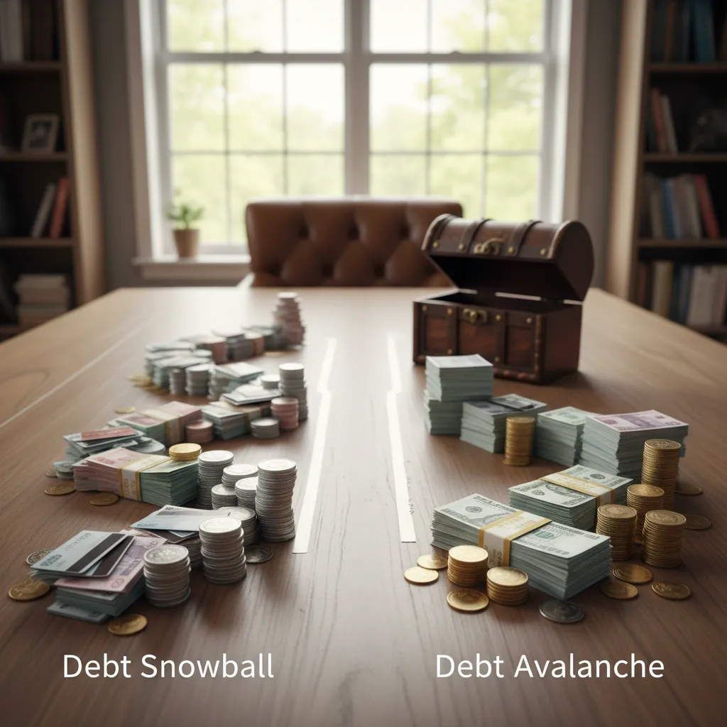 Diagram detailing the comparison between debt snowball balances and debt avalanche APR hierarchies.
