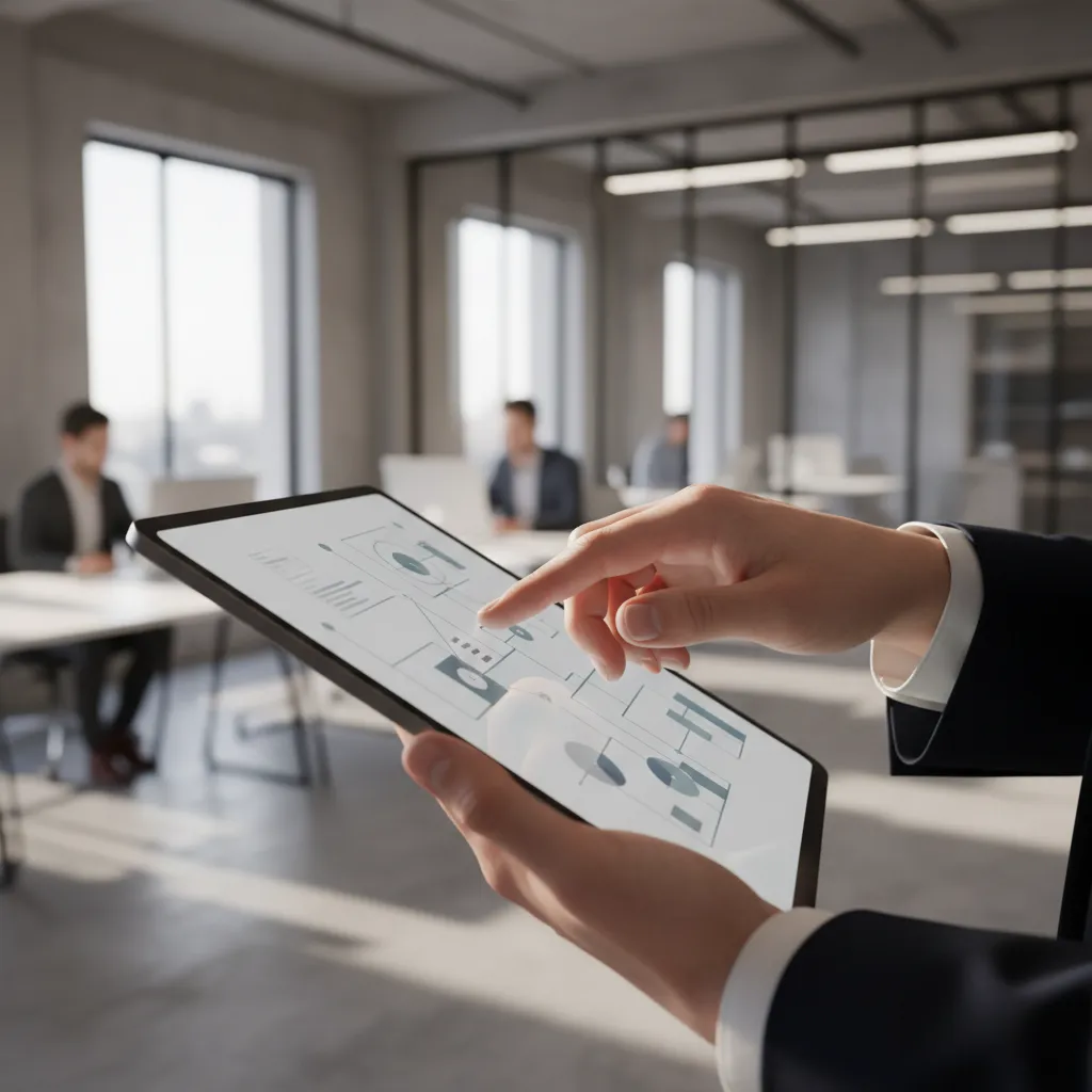 An analyst reviewing corporate filings, deal spreads, and leverage ratios on a tablet.