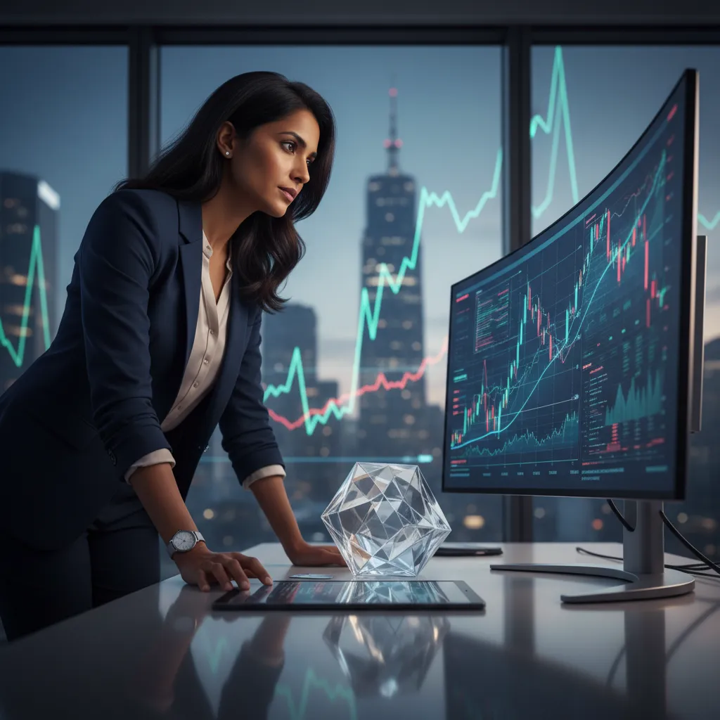 A financial trader analyzing daily reset charts, swap agreement disclosures, and beta slippage curves of leveraged ETFs on a terminal.