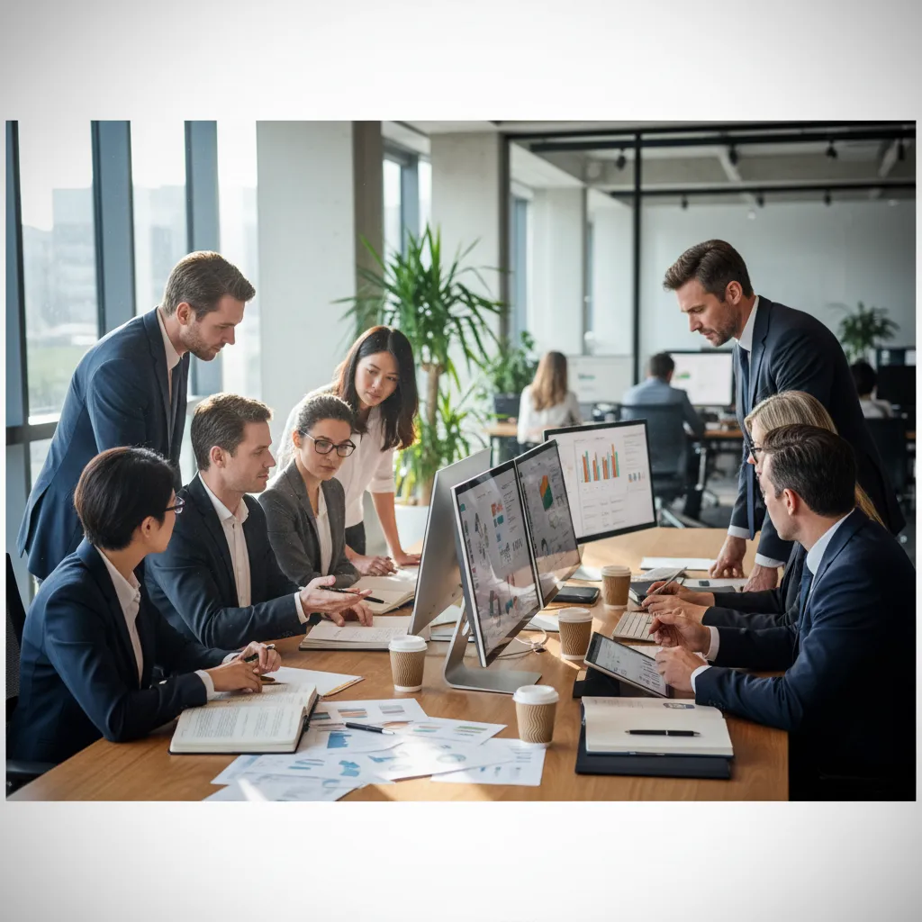 A deal team of investment bankers, corporate attorneys, and CPAs reviewing financial logs in a virtual data room (VDR).