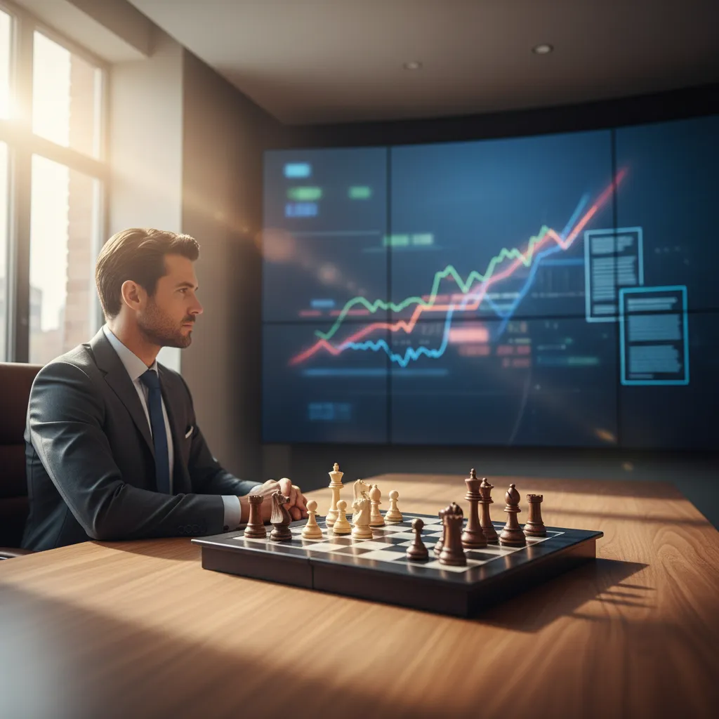 A portfolio manager tracking merger spreads, stock exchange ratios, and antitrust filings on dual trading screens.
