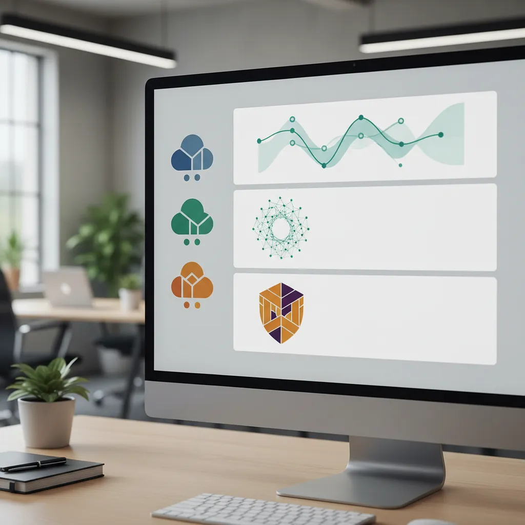 A developer analyzing multi-cloud metrics and security configurations on a dashboard.