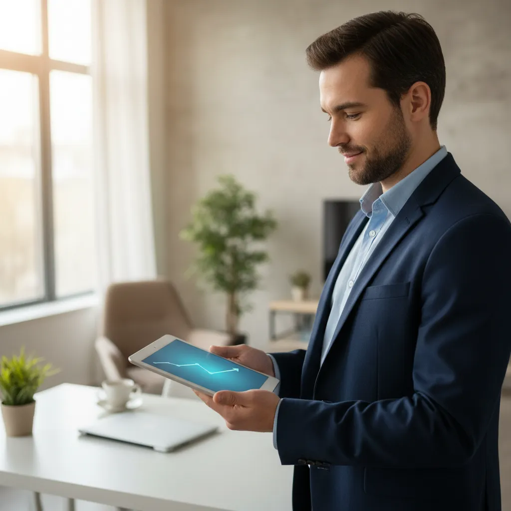A consumer tracking credit reports, FICO scores, and credit utilization metrics on a digital tablet.