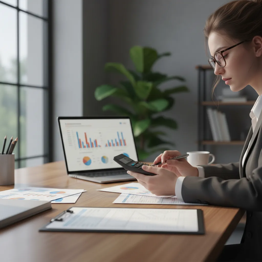 A financial analyst using dashboard software to verify QRE cost structures and tax filings.