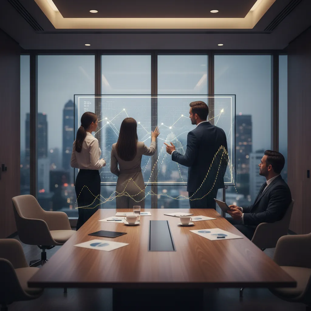A tech founder presenting royalty-based financing models, repayment multiples, and non-dilutive capital caps to advisors.