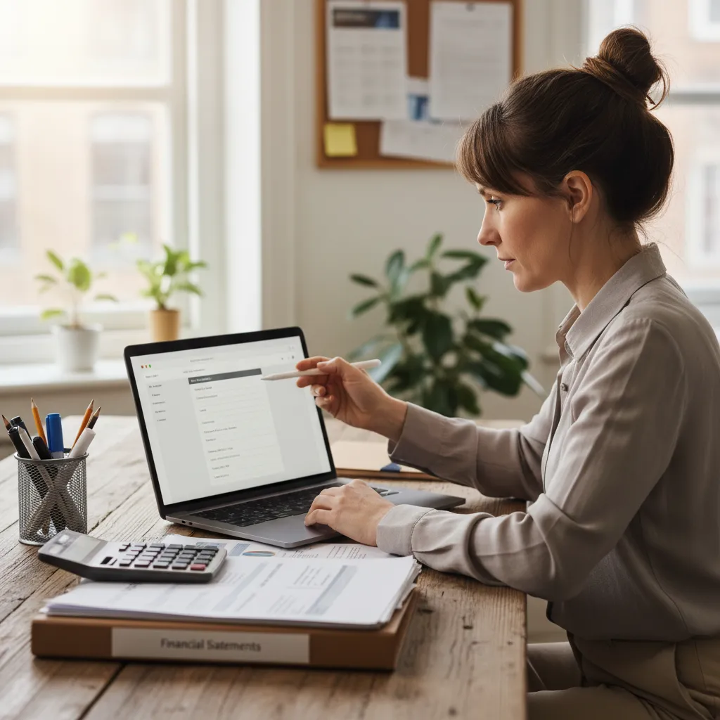 An applicant completing a digital loan application form with documentation.