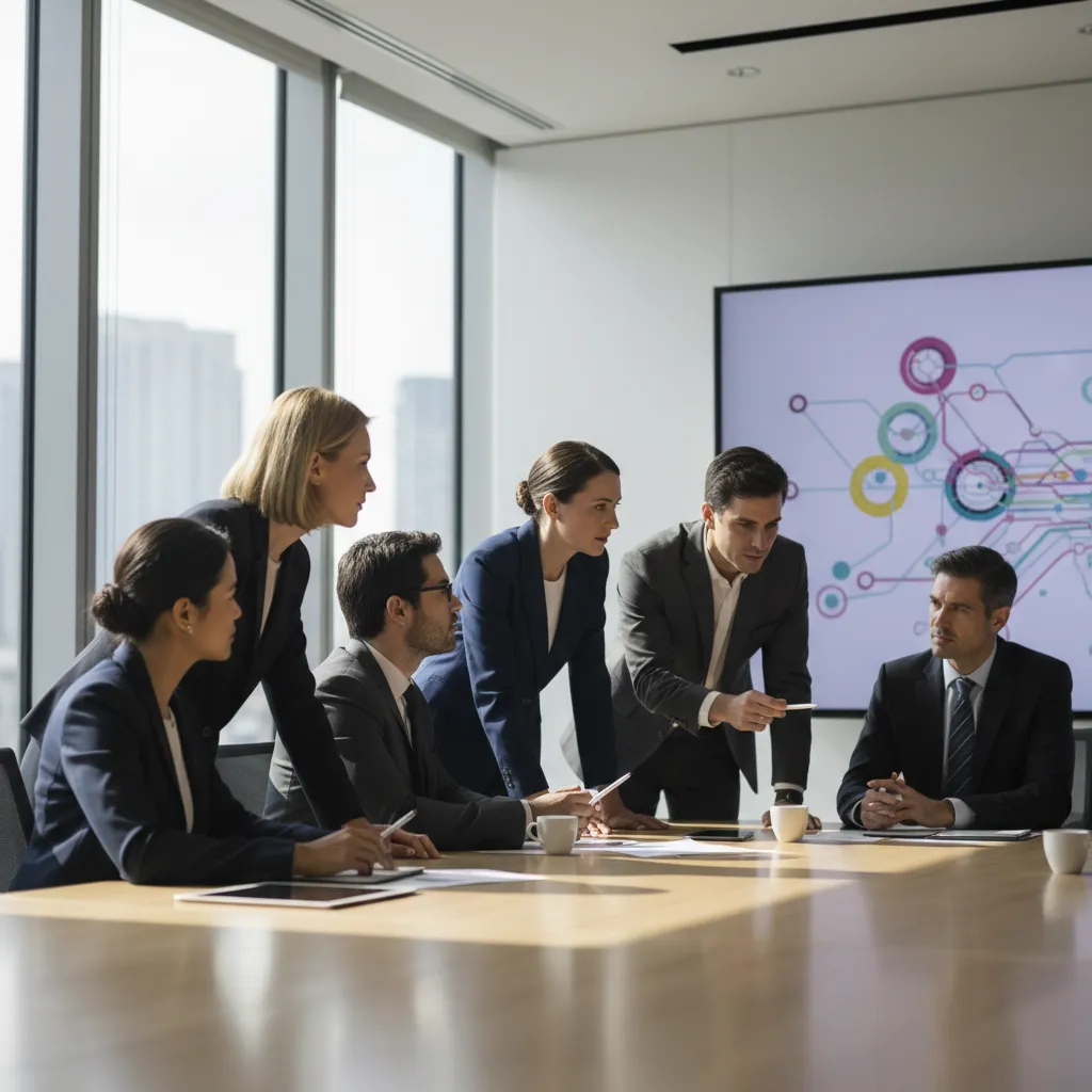 A Chief Financial Officer and executive team reviewing corporate capital allocations, ROIC models, and M&A budgets.