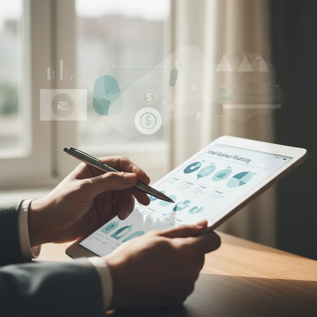 A business owner reviewing loan options, interest rates, and payback terms.
