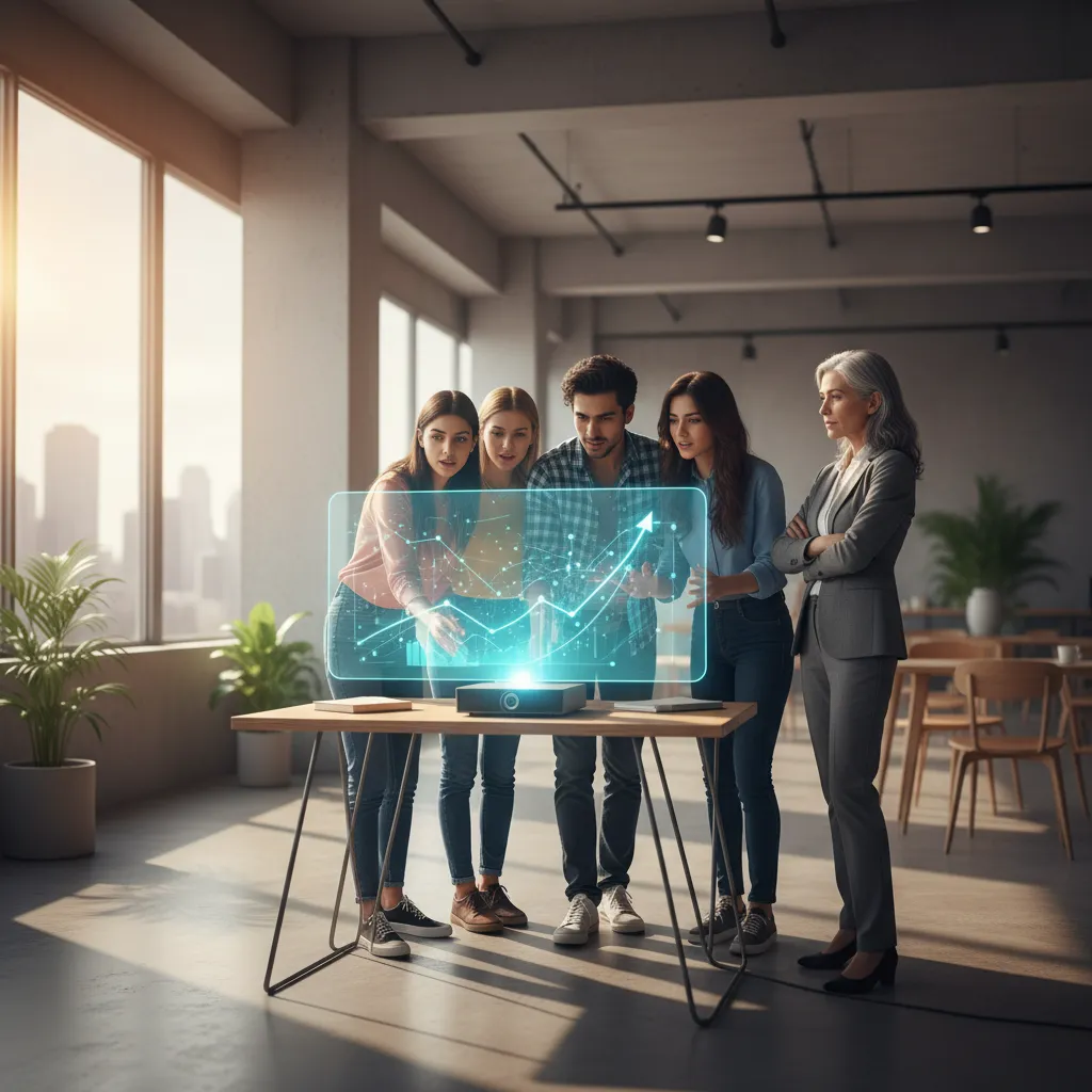 A venture capitalist and startup founders analyzing capitalization tables, term sheets, and dilution models on a screen.